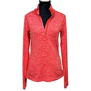 Nike Dri-Fit Element Half-Zip Long Sleeve Running Heathered Orange Athletic XS